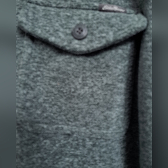 Eddie Bauer Gray Marled   Button Down Fleece Shirt/Light Weight Jacket 9.5 - Picture 2 of 4